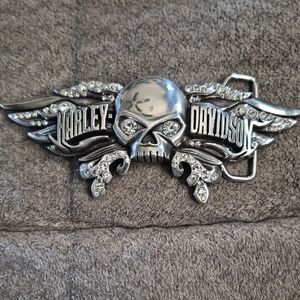 Harley-Davidson Willie G Silver Winged Skull Belt Buckle